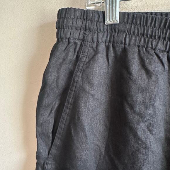 Banana Republic TALL Linen Pull On Ankle Pant Black L 713472 - Picture 3 of 11